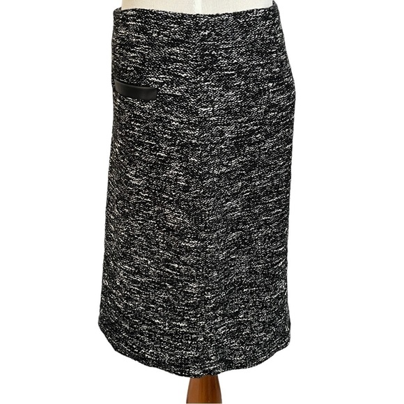 Talbots Outlet Tweed Textured Black & White Pencil Skirt with Pockets Size 6 - Picture 3 of 11